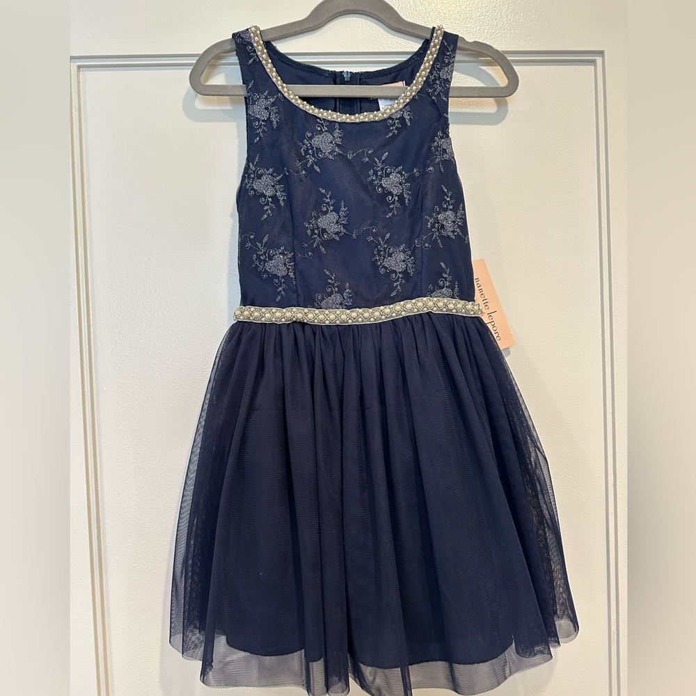 Girls Navy Blue Party Dress